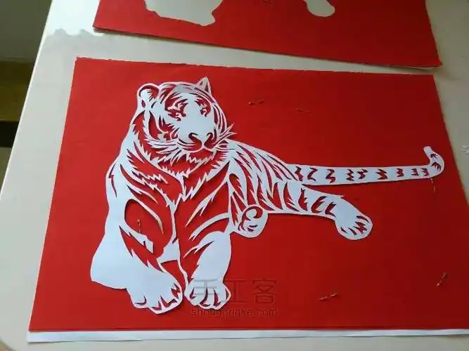 老虎剪纸动物十二生肖之老虎