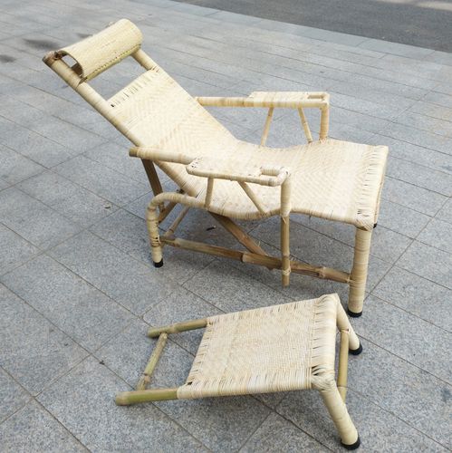 竹藤椅_老式竹子植物藤老人藤椅躺椅藤编凉椅午休椅手工竹编睡椅厂家