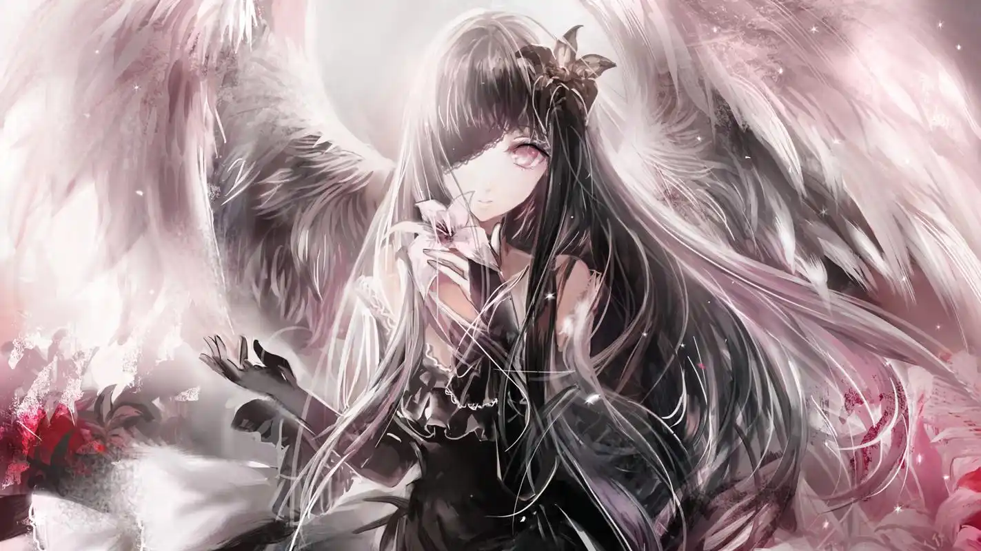 黑色天使 美少女#二次元美图# #动漫美图