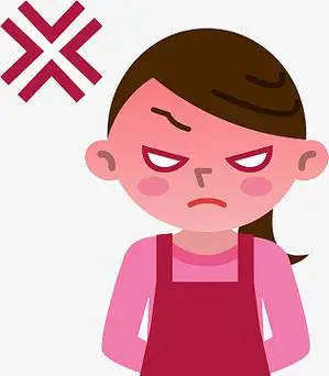 手绘生气的女人免抠图