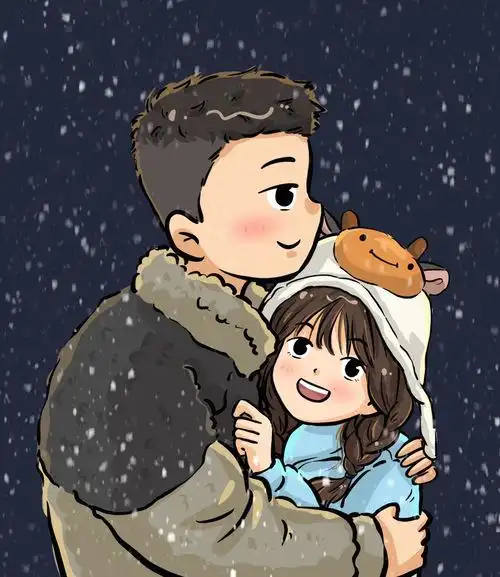冬天就是要窝在男朋友怀里呀