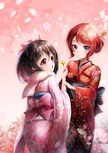 人物短发红发紫色的眼睛红眼睛动漫动漫女孩矢泽尼可动漫本子爱生活