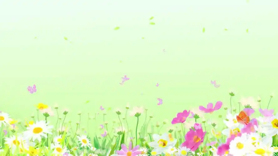 简洁绿色蓝天横版春天视频背景ae模板春天背景