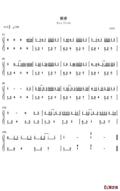稻香钢琴简谱 数字双手 周杰伦