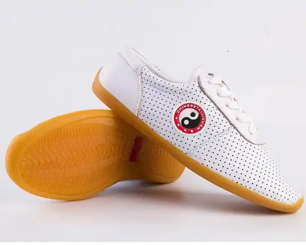 武极堂太极鞋软牛皮牛筋底女款夏季功夫鞋透气网眼男太极运动鞋镂空劲