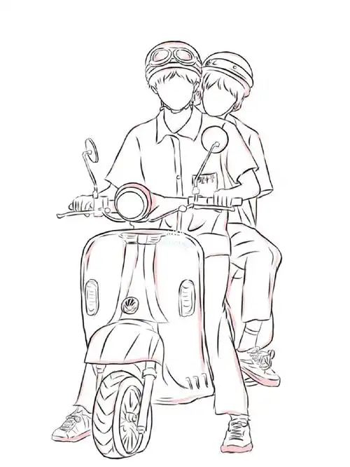 文轩一起等雨停sv线稿