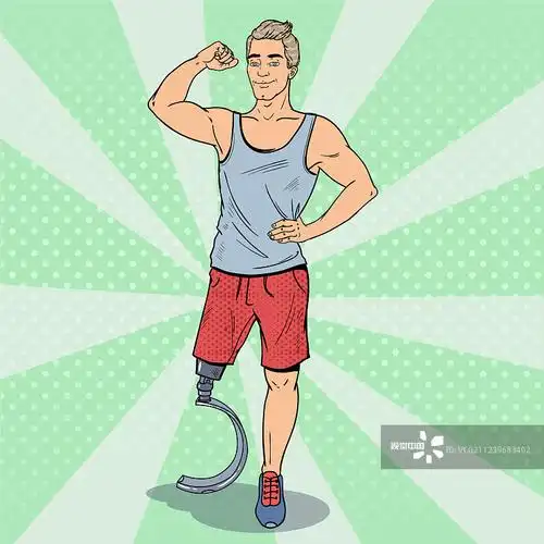 波普艺术残疾人假肢运动员