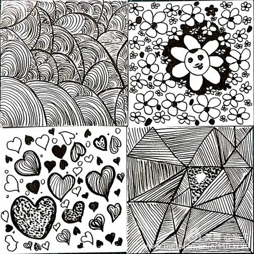 南子21天黑白装饰画游泳先下水,黑白灰,点线面,功夫虽在细处,然下笔最