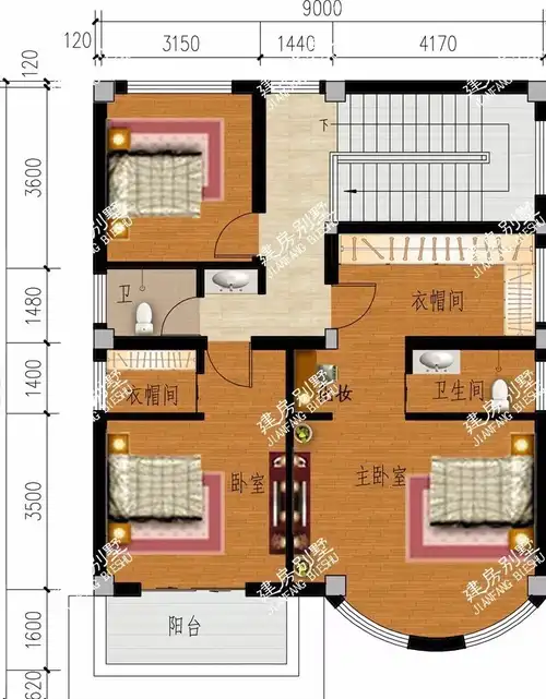 4款面宽9米的三层别墅,第一款上百户在建,第四款施工简单_户型_平面