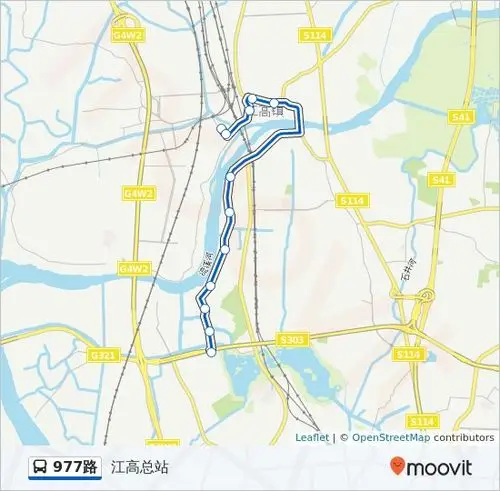 977路路线:日程,站点和地图-江高总站