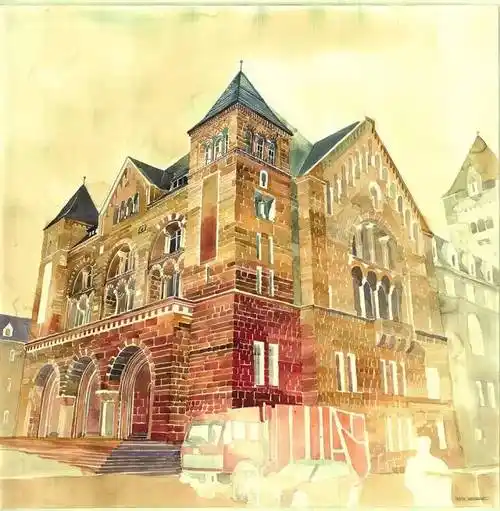 两组色彩惊艳的水彩建筑绘画作品~_水粉_零二七艺考