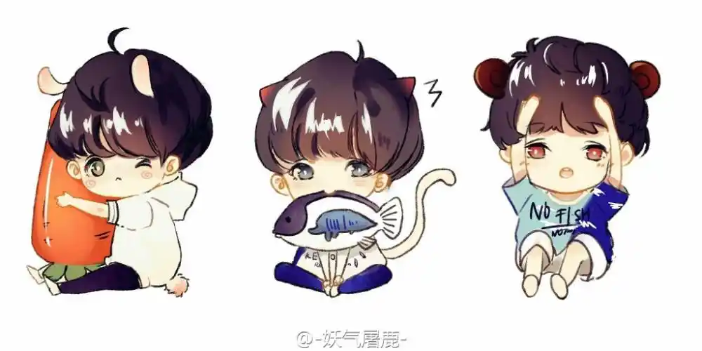 tfboys 王俊凯 王源 易烊千玺 动画版 q版