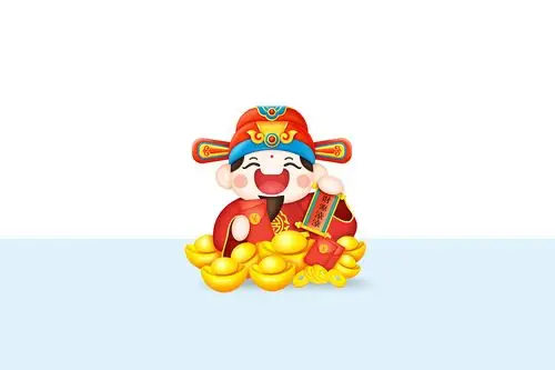 原创手绘卡通财神系列插画形象