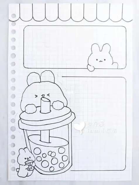 可爱的珍珠奶茶简笔画来喽简笔画珍珠奶茶文化原创|手帐素材|萌萌的简