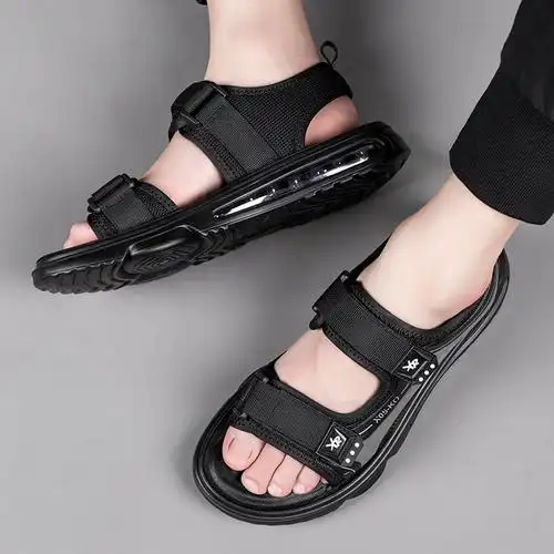 凉鞋男士夏季新款凉拖鞋男士休闲软皮时尚潮流个性沙滩男