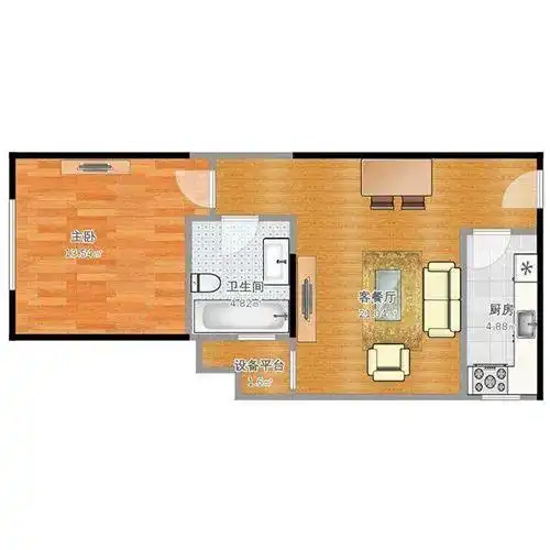 一居室小户型装修设计 一室一厅装修案例效果图