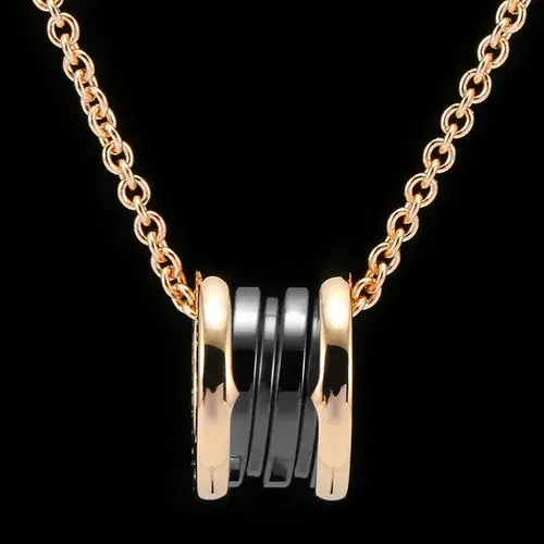 bvlgari(宝格丽) #b.zero1系列18k金黑陶瓷项链