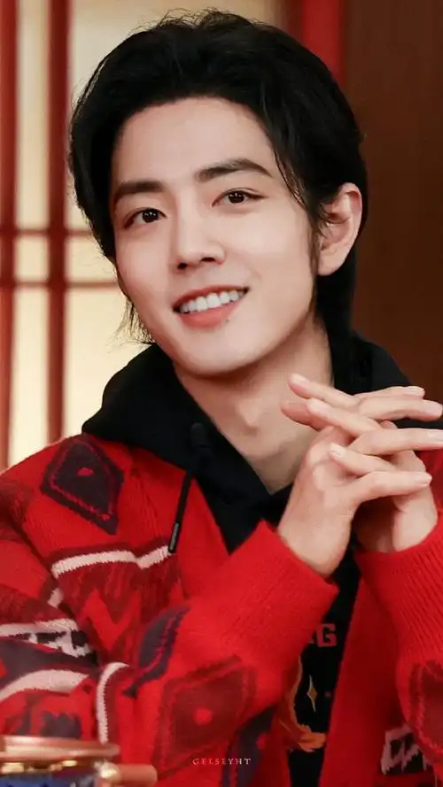 肖战红色开衫毛衣##肖战李宁直播