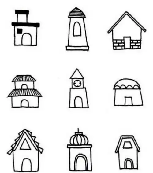 世界十大建筑简笔画儿童