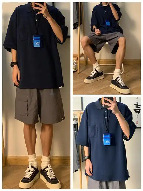 178120纯色polo衫也能穿出3种不同风格