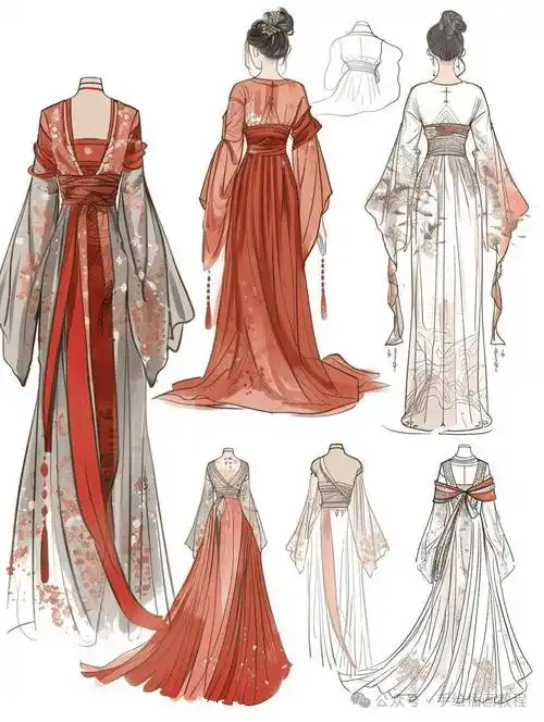 设计师的武侠古装梦!(100款古风武侠服装效果图素材)