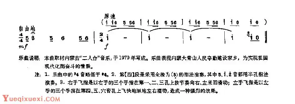 笛子独奏曲《大青山下》南维德,李镇/编曲