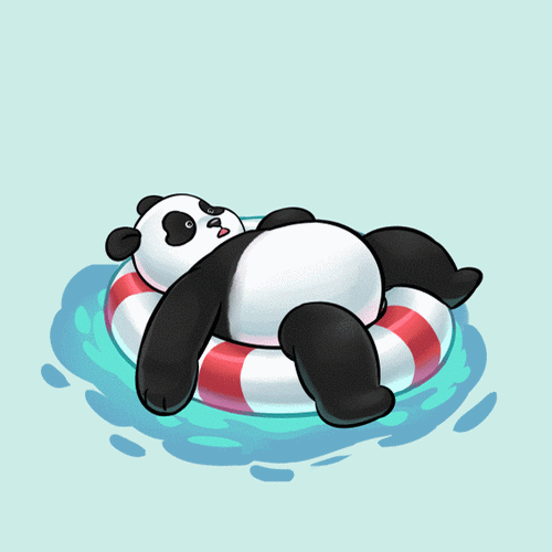 熊猫卡通游泳圈睡觉gif动图_动态图_表情包下载_soogif