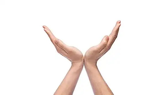 白色背景下的手