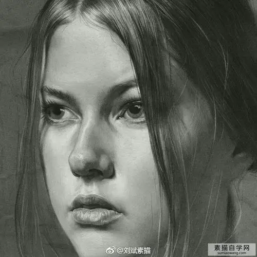 美女素描头像局部外国美女素描画(发布时间:2018-03-22出自:素描自学