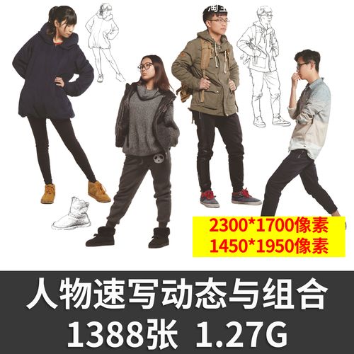 人物速写模特动作美术联考高考艺考全身人像写生照片图片素材