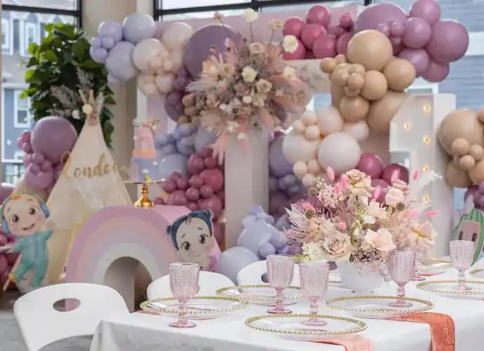 气球派对宝宝宴布置姐弟俩一起过生日