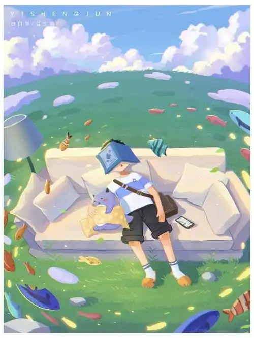 一组小清新卡通动漫插画,太治愈了