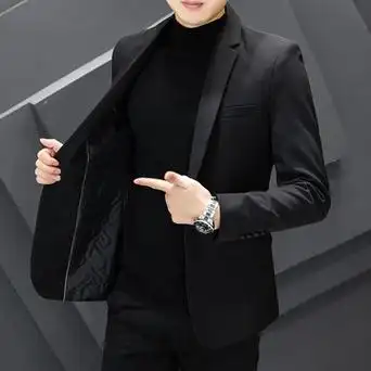 加加厚单扣男装西服休闲西装外套男韩版潮流男士套装雅痞帅时尚