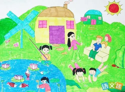 夏天的图片儿童画作品欣赏