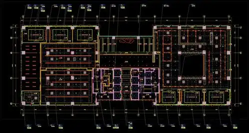 大型工装新世纪广场某办公楼,cad平面图纸免费下载
