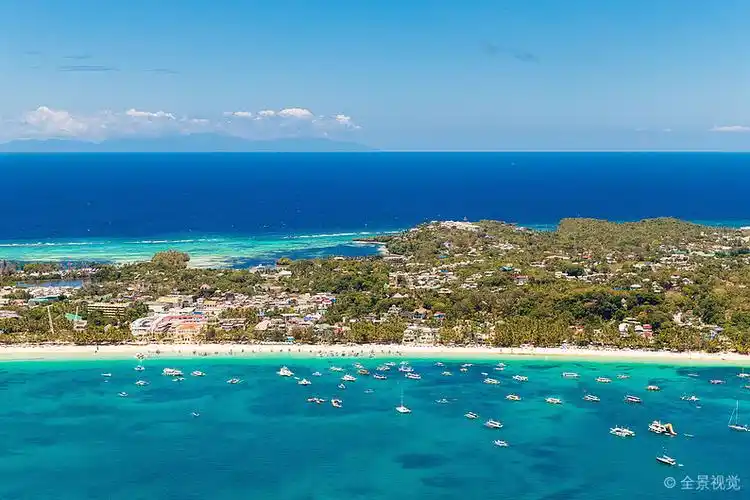 航拍_漂亮_湾_热带海岛_白色_长滩岛_图片大全—全景创意图库