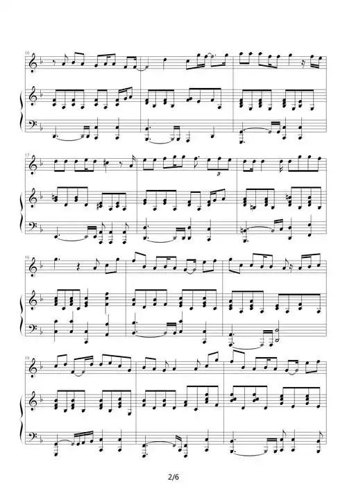 搁浅 弹唱版 f调 钢琴谱 五线谱