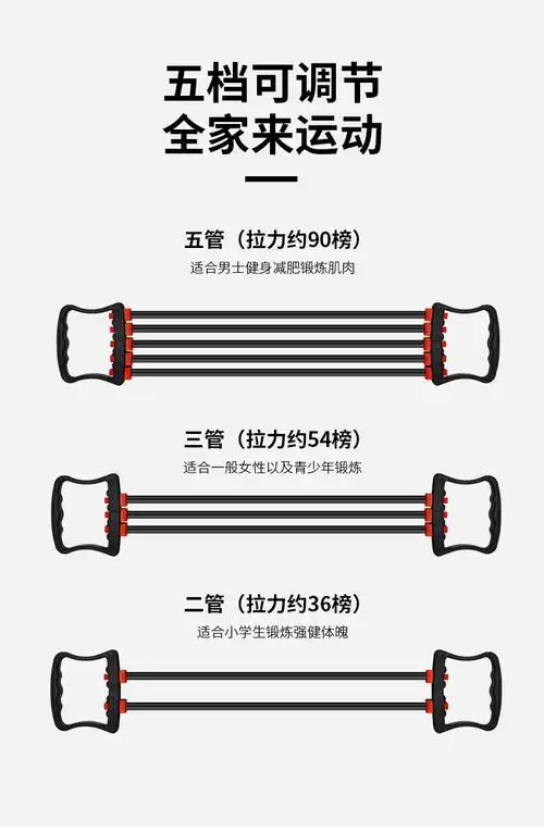 扩胸拉力器肩部拉伸绳健身器械家用臂力训练弹簧胸肌神器材黄色耀眼
