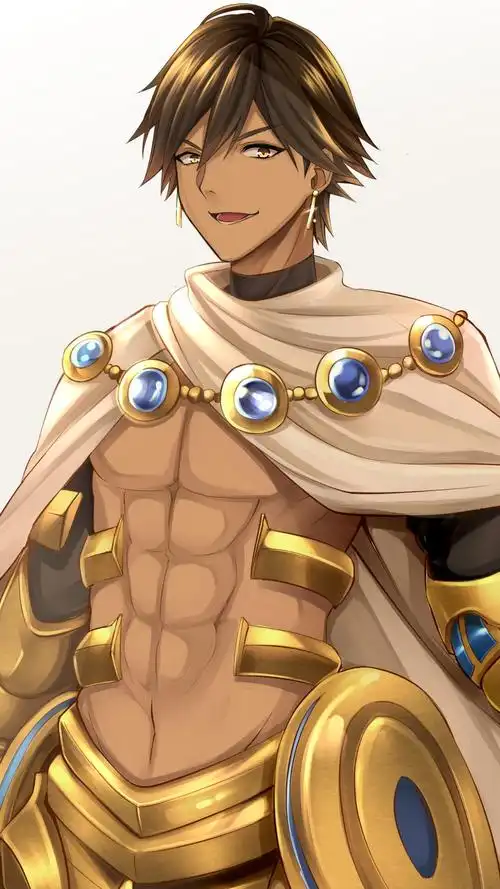 动漫古埃及风格动漫腹肌帅气男孩手机壁纸