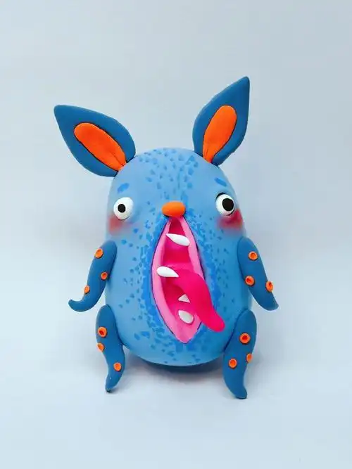 幼儿园手工又来了,大眼睛小怪兽#超轻粘土