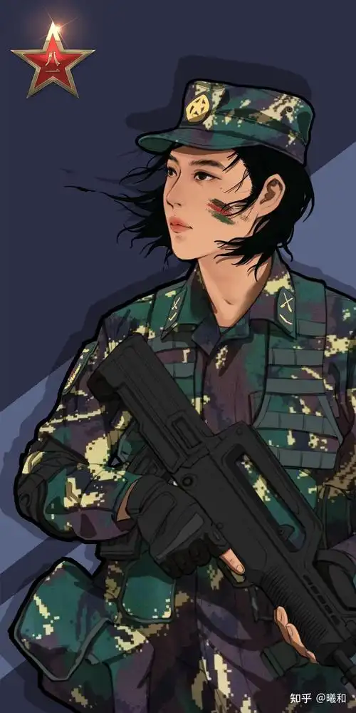 有没有帅气的女军人漫画头像