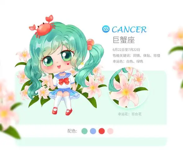 《12星座小姐姐q版形象》