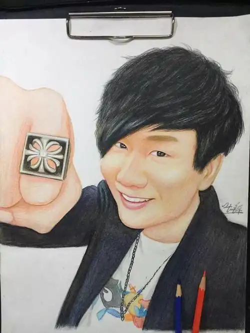 手绘彩铅画-林俊杰