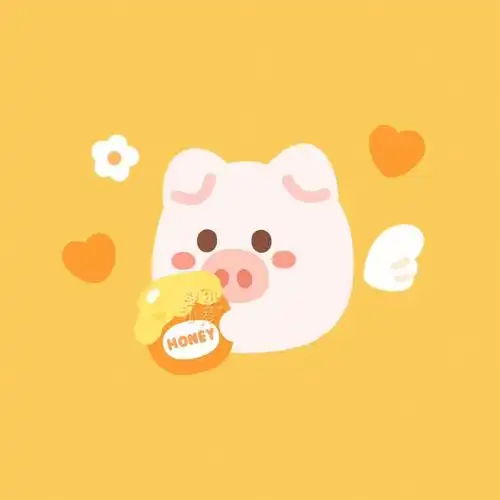 原创可爱猪猪头像可爱背景图印花图案