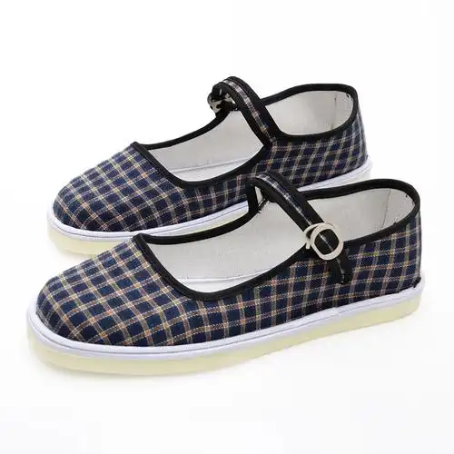 方口鞋女平底老北京布鞋款千层底黑色方口手工鞋开车春秋妈妈布底鞋 s