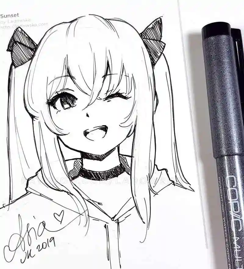 主页 美术作品 铅笔画  初学者应该多准备一些动漫人物线稿临摹图,ins