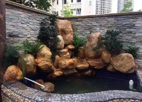 庭院假山鱼池图片制作完毕的庭院假山鱼池图片鉴赏
