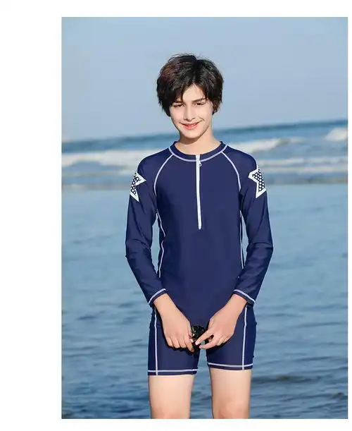 麦德尔昆捡漏价中小学生816岁游泳衣服儿童泳衣男童冬季保暖连体长袖