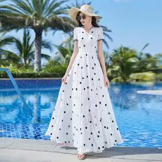 悉良高个子长款连衣裙到脚踝夏天新款过超长裙脚踝女生夏季女2022收腰