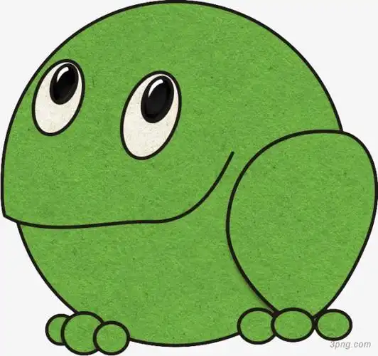 可爱绿色青蛙png素材透明免抠图片-卡通手绘
